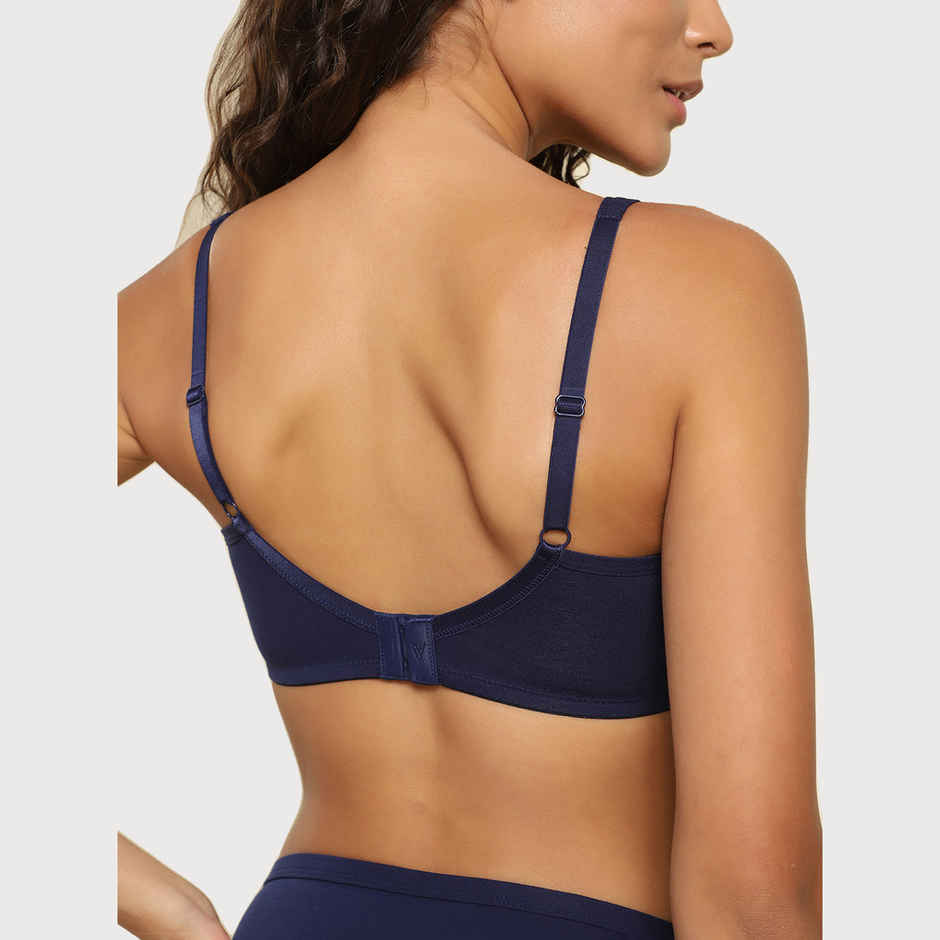Van Heusen Women Deep Sea Navy Solid Side Support Panel No Spill Comfort Bra |32C