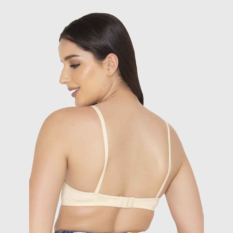 Clovia Non-Padded Non-Wired Full Coverage T-Shirt Bra - Beige, Light Pink | 36D