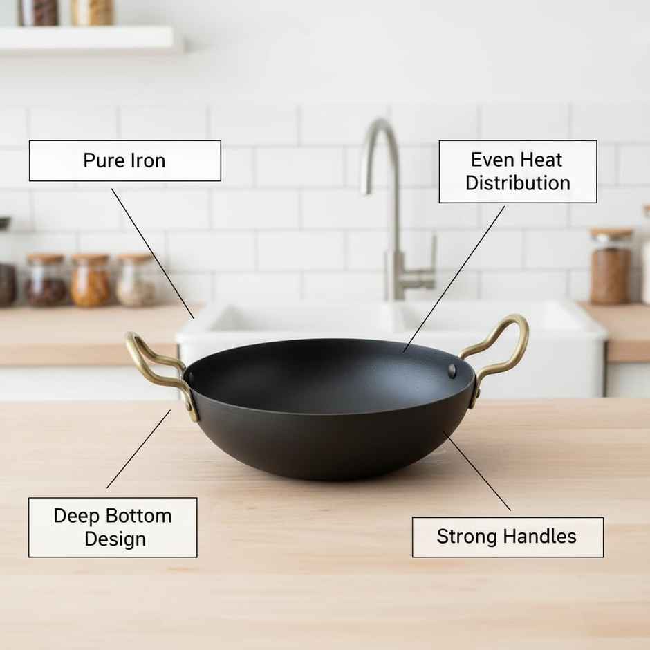 Jensons Iron Kadai | 21 cm | 1.5L