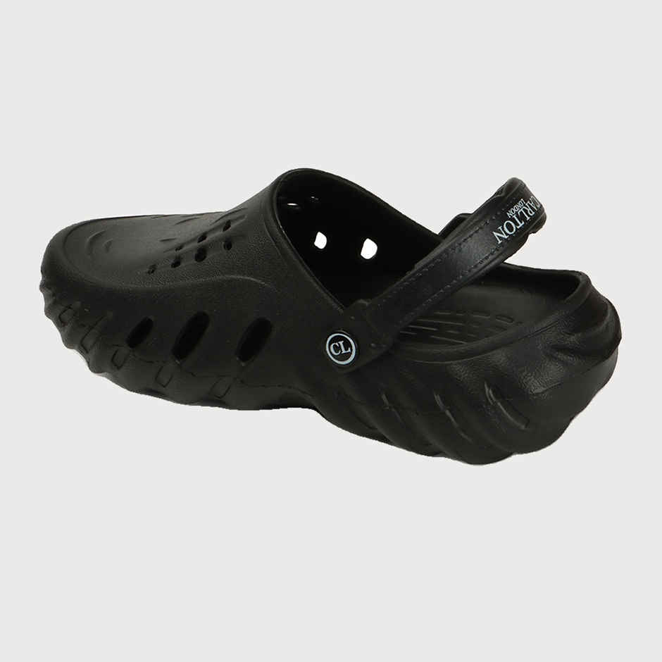 Carlton London Black Comfortable Men Clogs Shoes | UK 6