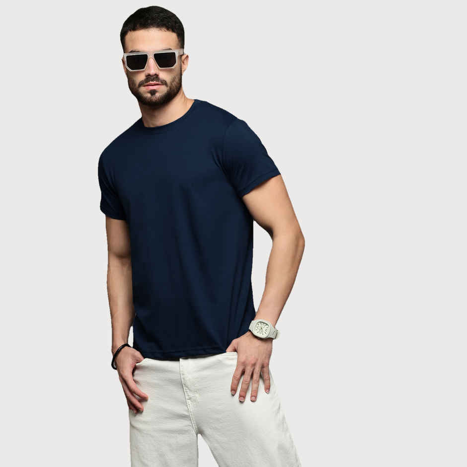 ACTIMAXX Men's Where Comfort Meets Performance Cozi Round Neck T-Shirt | Navy - L