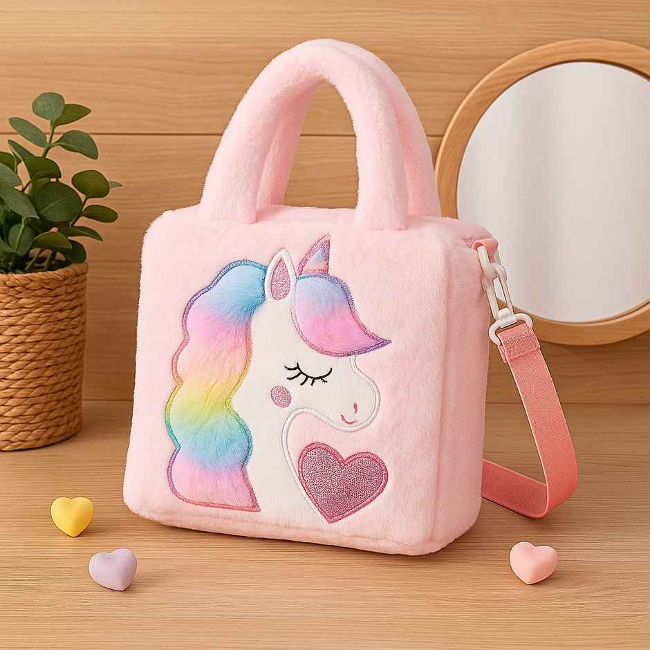 Kidara Unicorn Fur Crossbody Bag Baby Pink