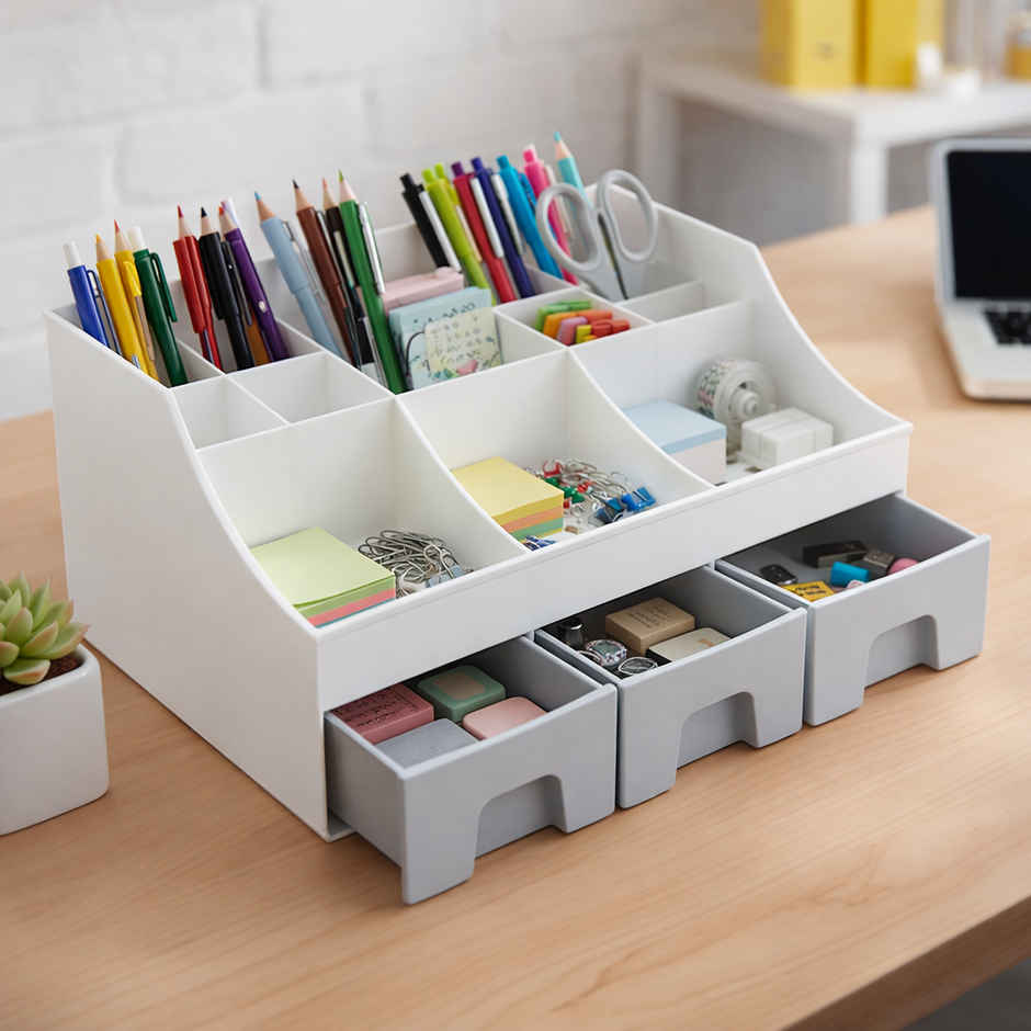 Fablue Multipurpose Desk Organizer | White