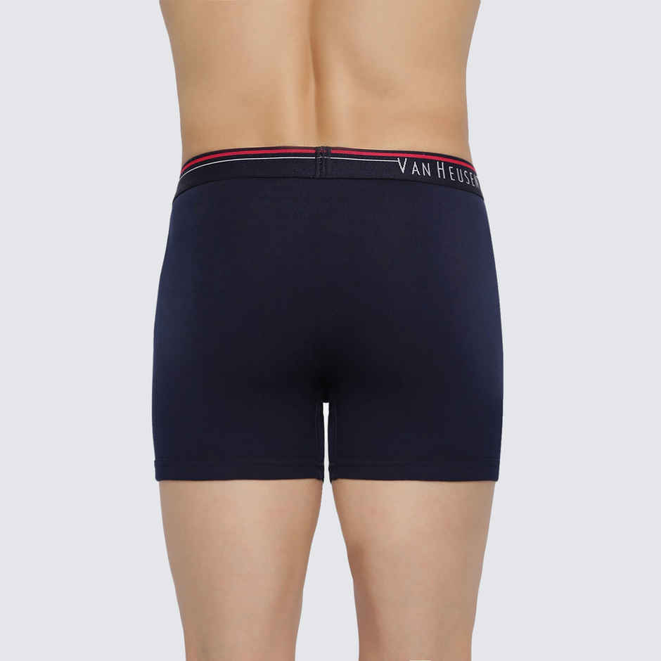 Van Heusen Apparel Men's Solid Anti Bacterial & Colour Fresh Boxer Brief Dark Navy and Grey - L