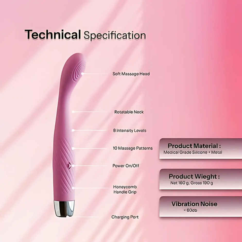 Slainte Rechargeable Groove Female Personal Massager Vibrator with 10 plus Speed Modes