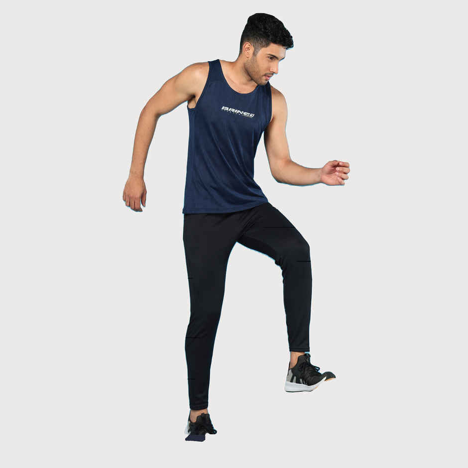 Technosport Men Poly Solid Slim Fit Sports Trackpants with TECHNO DRY | Black | XXL