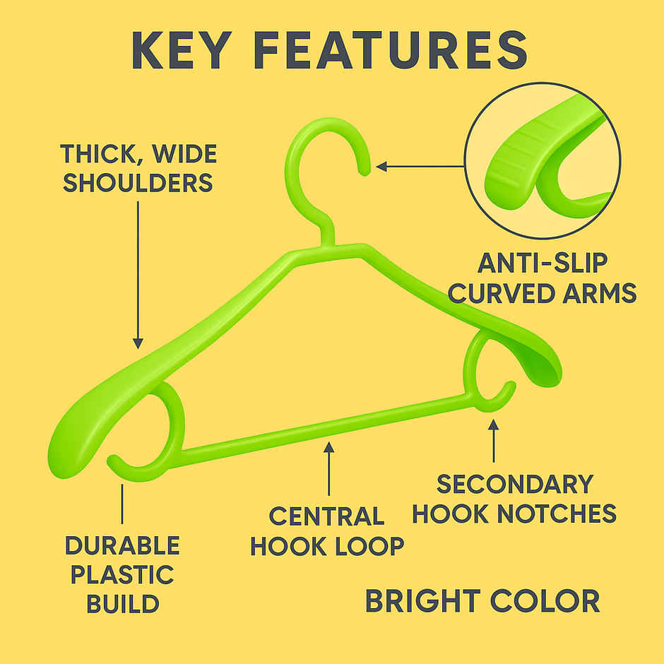 Sinco Premium COAT HANGER Heavy Duty - Pack of 3 pcs - Green