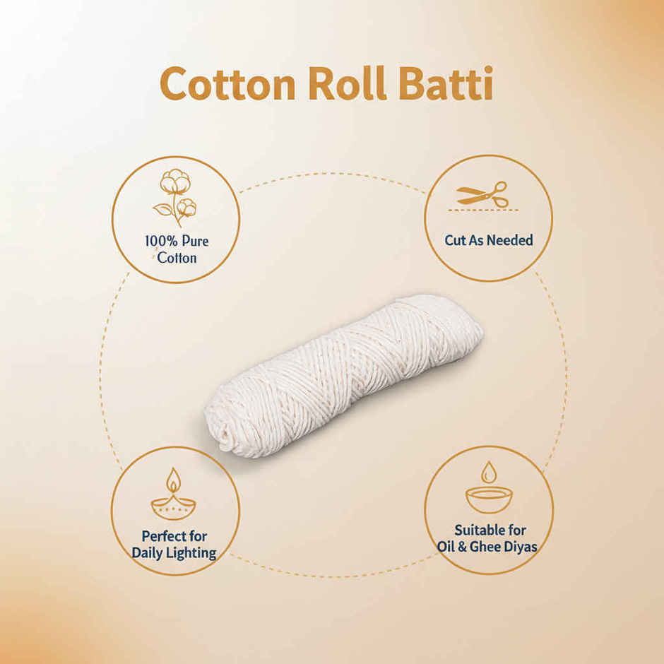 Cotton Roll Batti | 100 ft | Svasti