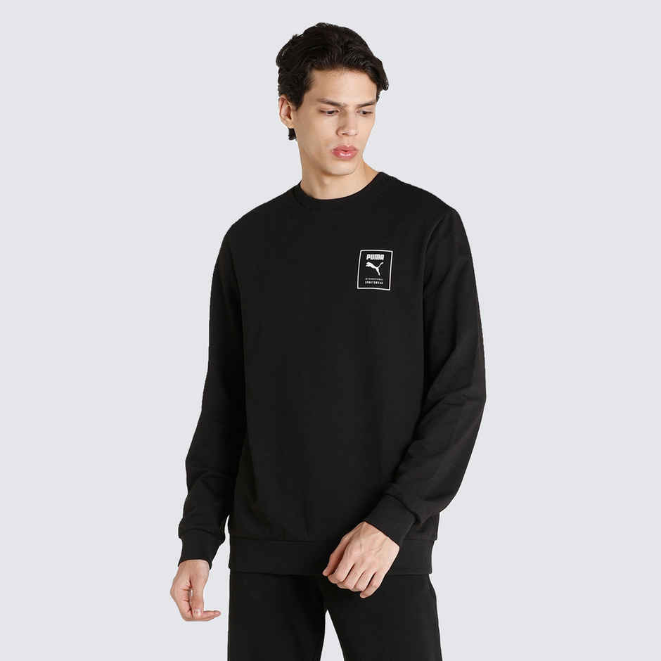 Puma Men's Sweatshirt Crew-Neck Regular Fit - Black | L