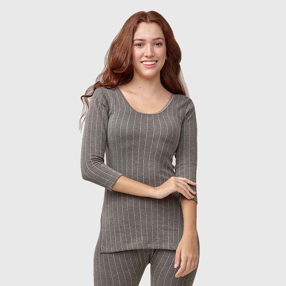 Lux Inferno Long Length Thermal Top For Women | Charcoal | 80 | S