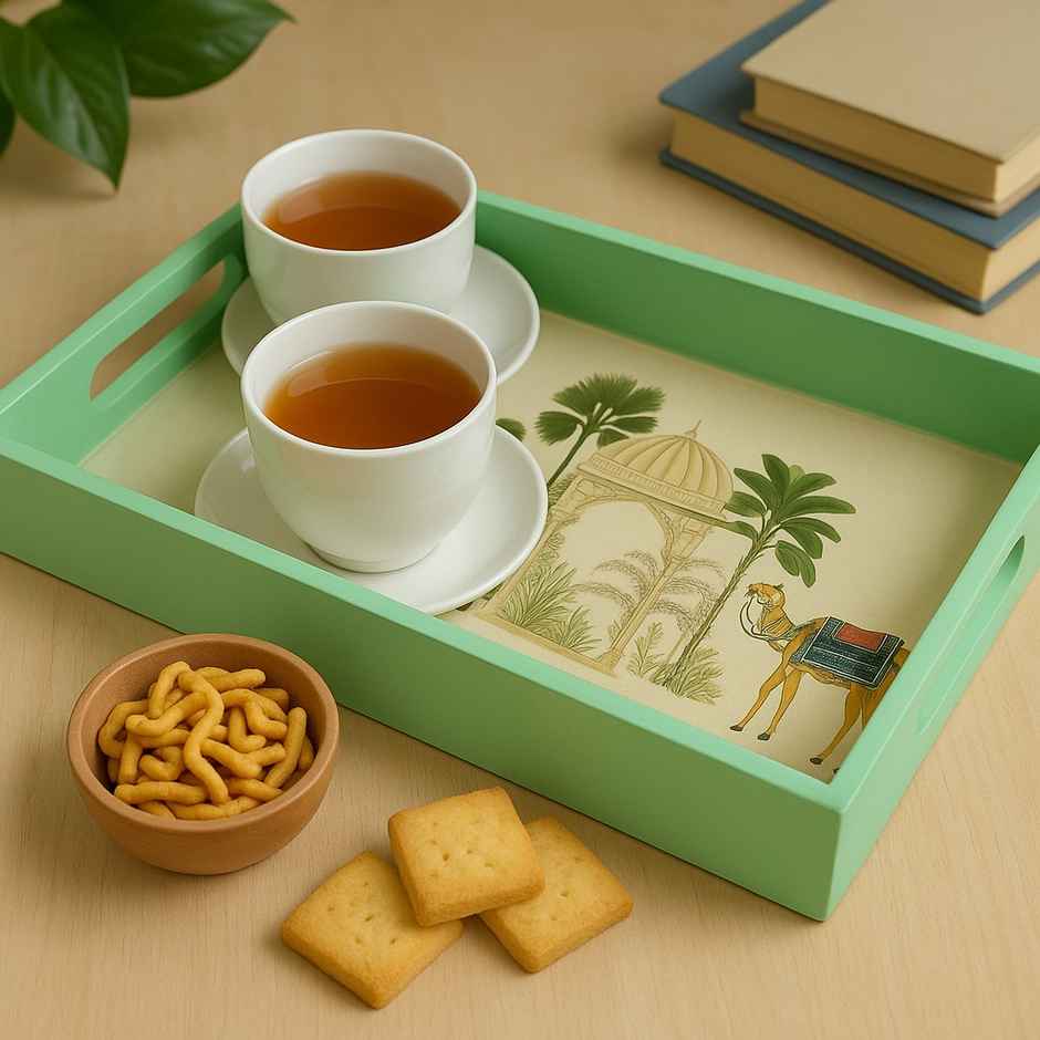 Sanjeev Kapoor By OGGN Mdf Rect. Printed Tray - 10 x 6 with Coaster