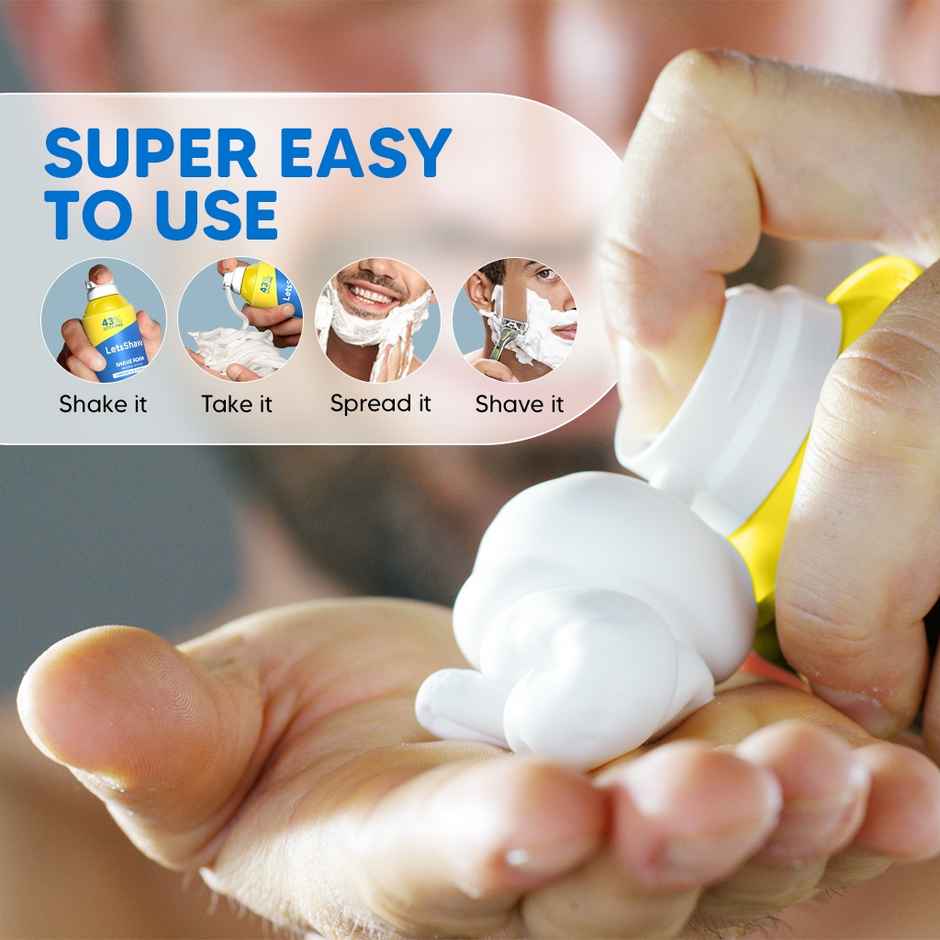 LetsShave Sensitive Shave Foam | Paraben & Sulphate Free, Coconut Oil & Menthol, Rust-Proof Can