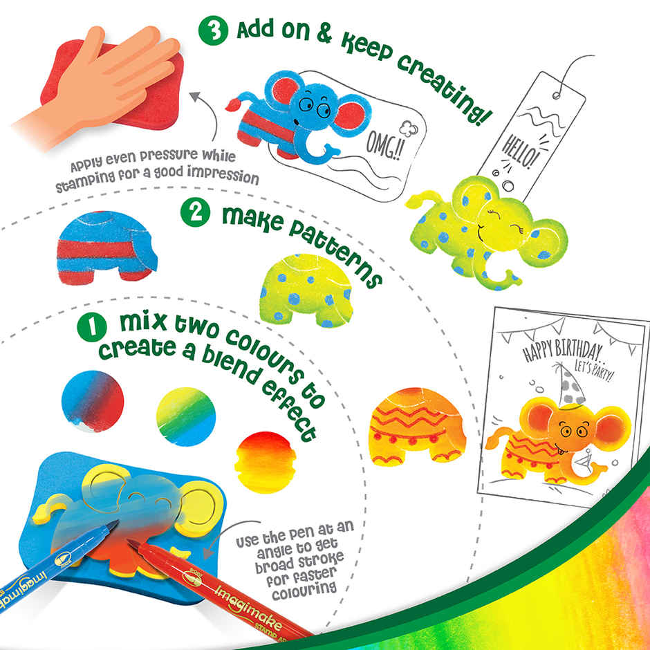 Imagimake DIY Jungle Stamp Art Kit | Creative Art Toy | Jungle Theme Craft Set for Kids