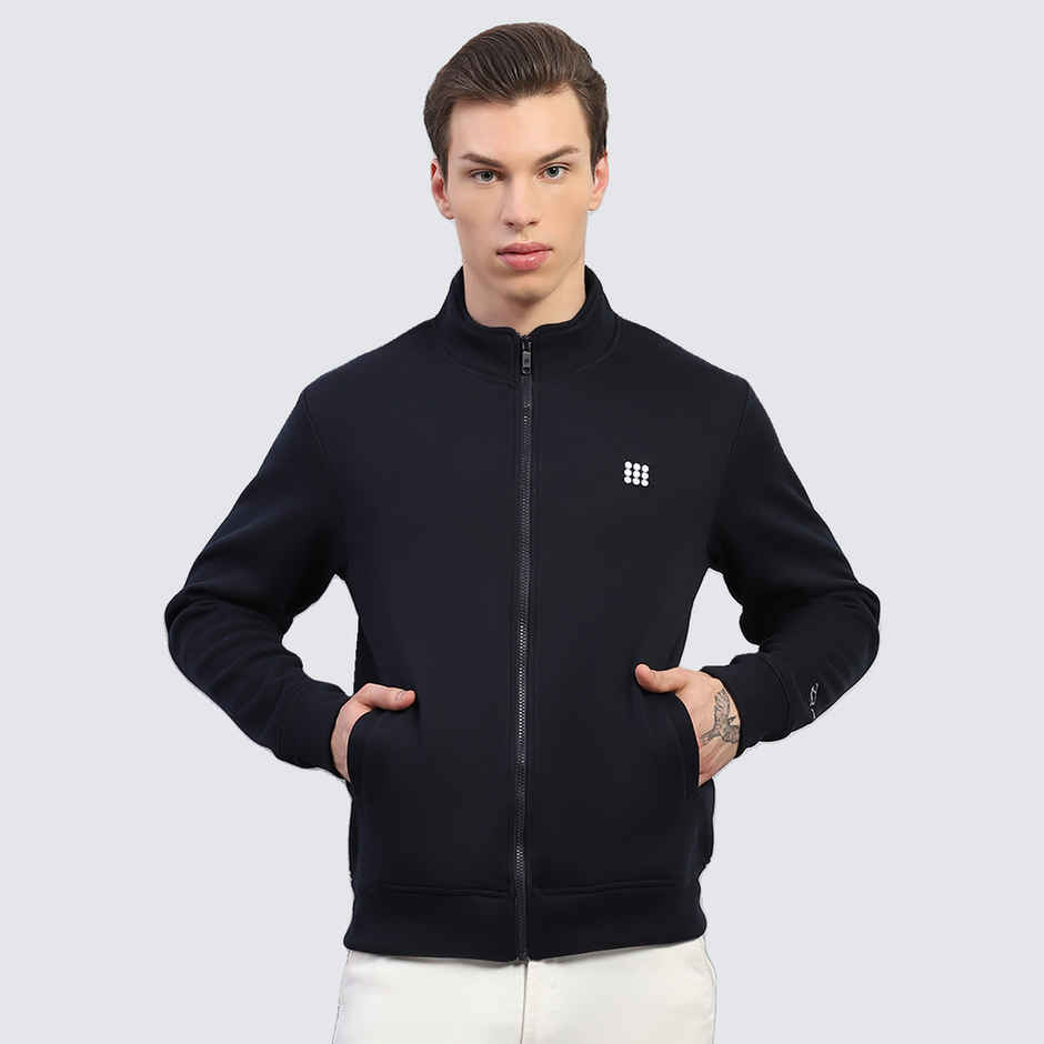 Rock.It By Monte Carlo Mens Solid Navy Blue Round Neck Full Sleeve Sweatshirt-2240102516-3-42 | XL