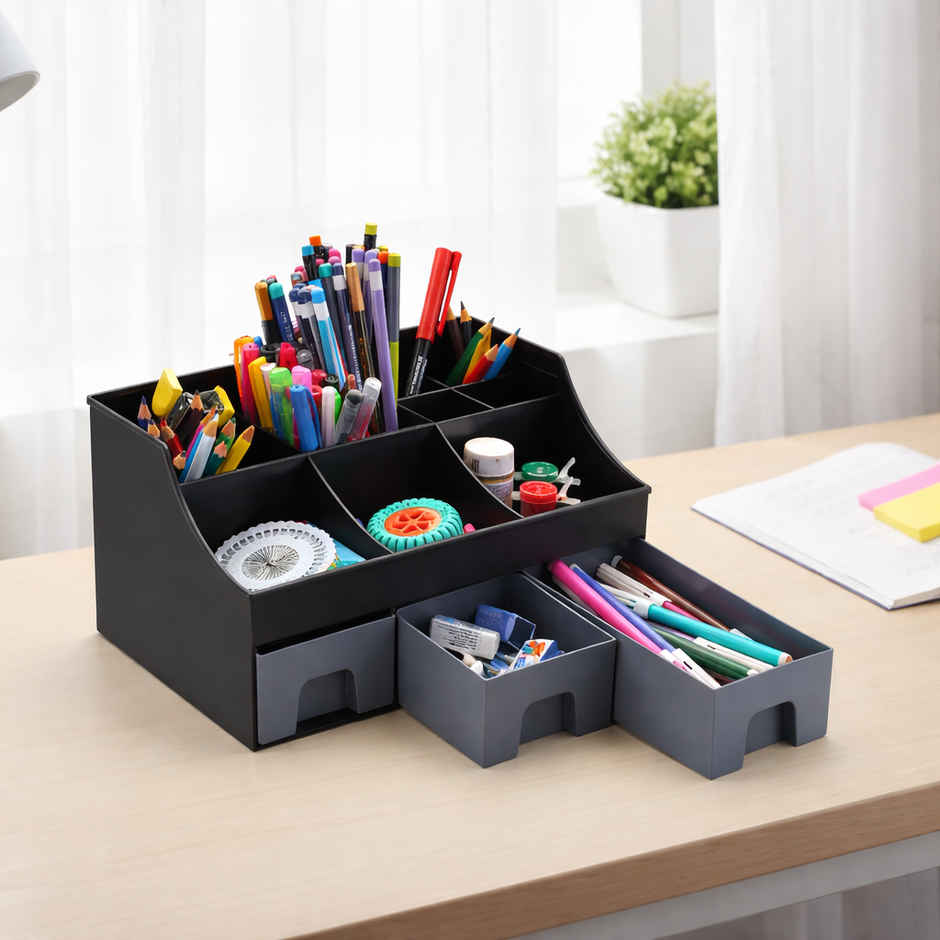 Fablue Multipurpose Desk Organizer - Black