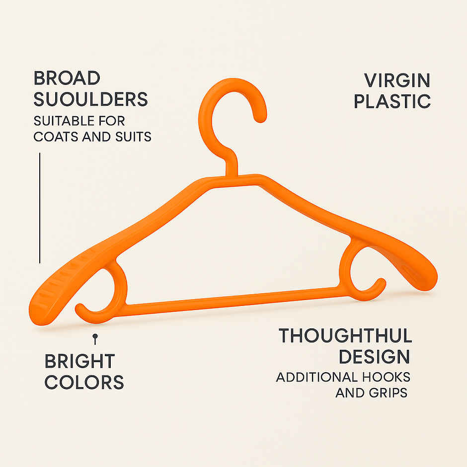 Sinco Premium COAT HANGER Heavy Duty - Pack of 3 pcs - Orange