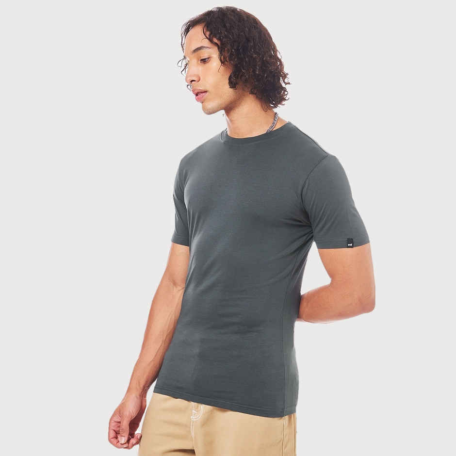 Bewakoof Round Neck Men's T-shirt | Grey - XXL