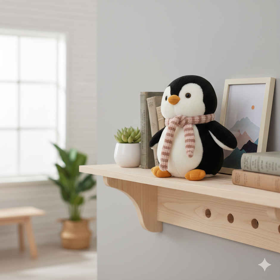 DearJoy Playful Penguin with Muffler Soft Toy Black 25 cm
