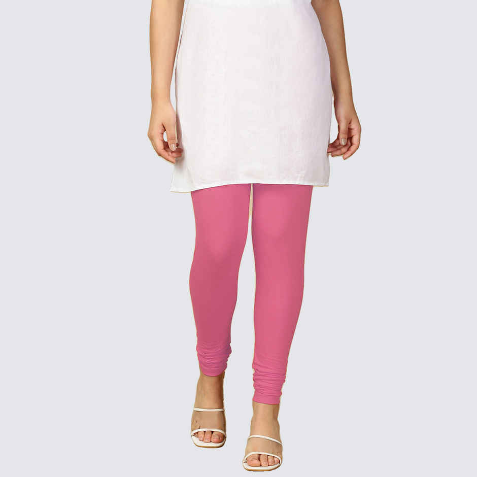 PYNK By Lux Cozi Women Ultra Soft 360 Stretch Premium Cotton Churidar Leggings|Light Pink|Free Size