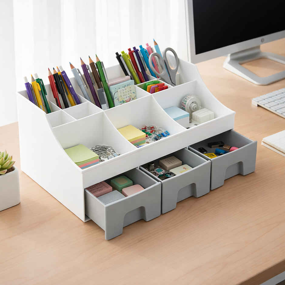 Fablue Multipurpose Desk Organizer | White
