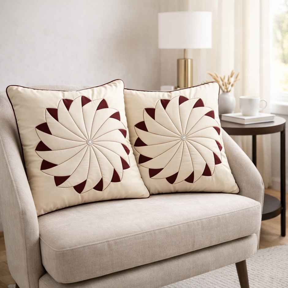 Linen Cushion Cover | 16 x 16 inch | Floral | Multicolour