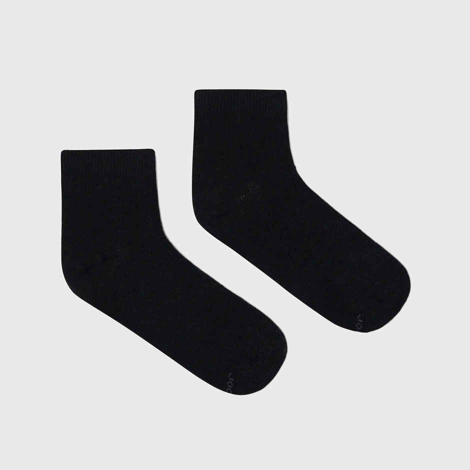 Jockey Unisex Solid Cotton, Nylon and Elastane Ankle Length Socks | Black | 5 - 6 years