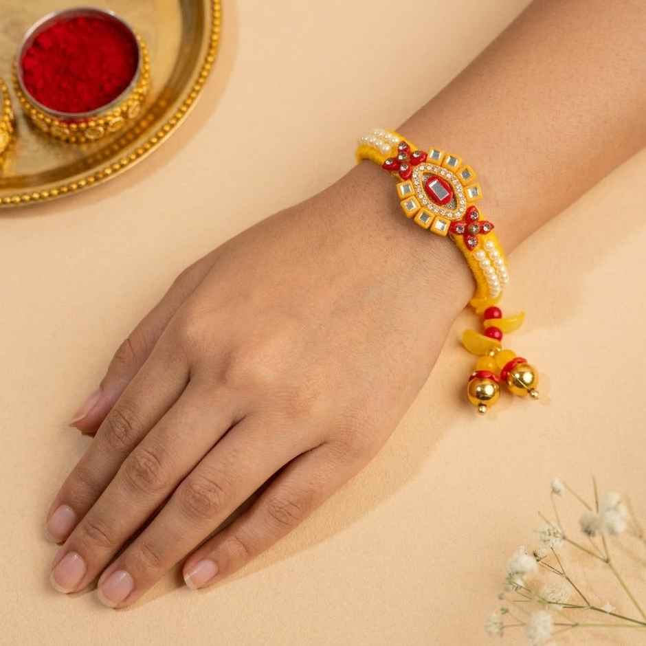 Lumba Rakhi for Bhabhi | Studded | Pack of 1 | Avyaan Rakhi