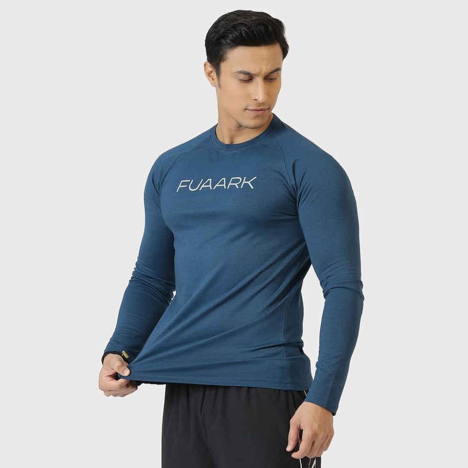 Fuaark Men's Chase Full Sleeve GYM T-shirt | Teal - XL