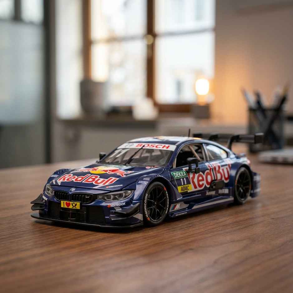 MSZ Licensed BMW M4 DTM Redbull Diecast Model Car Blue 1:24 Scale Collectible Toy