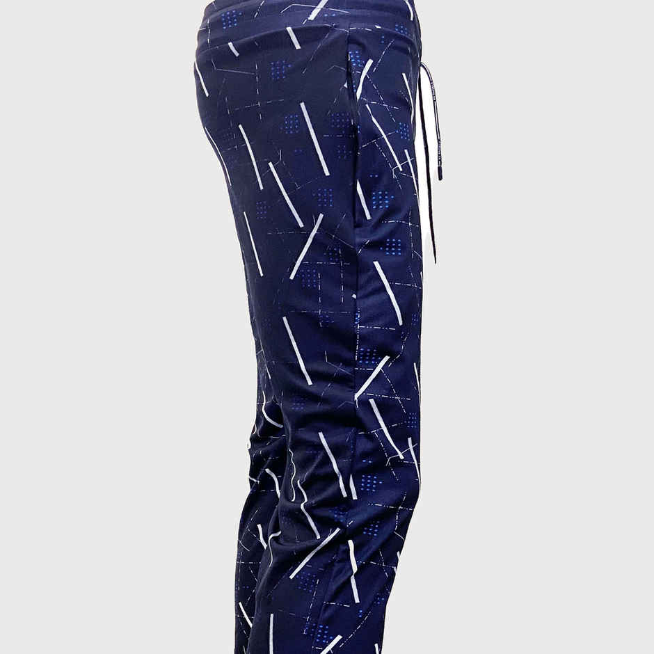Avolt Men's Printed ZigZag Regular Fit Track Pant | Blue - 2XL