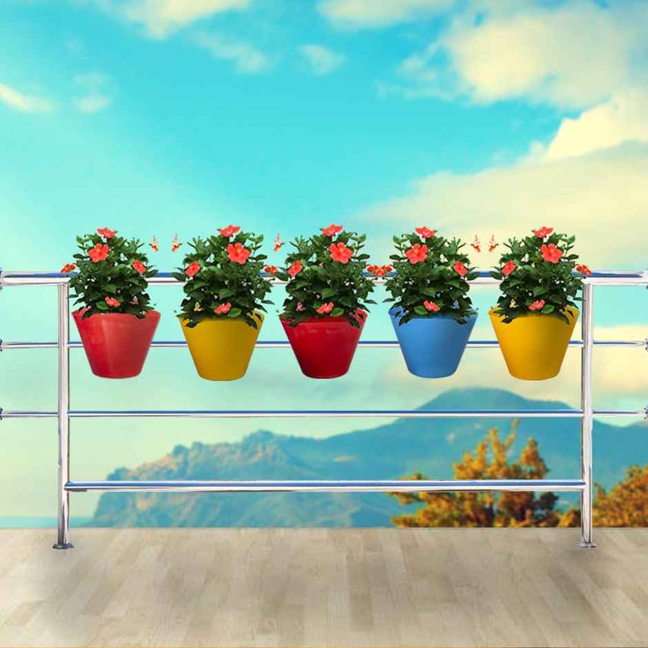 Plastic Hanging Plant Pot | 23 x 29.5 cm | Multicolour