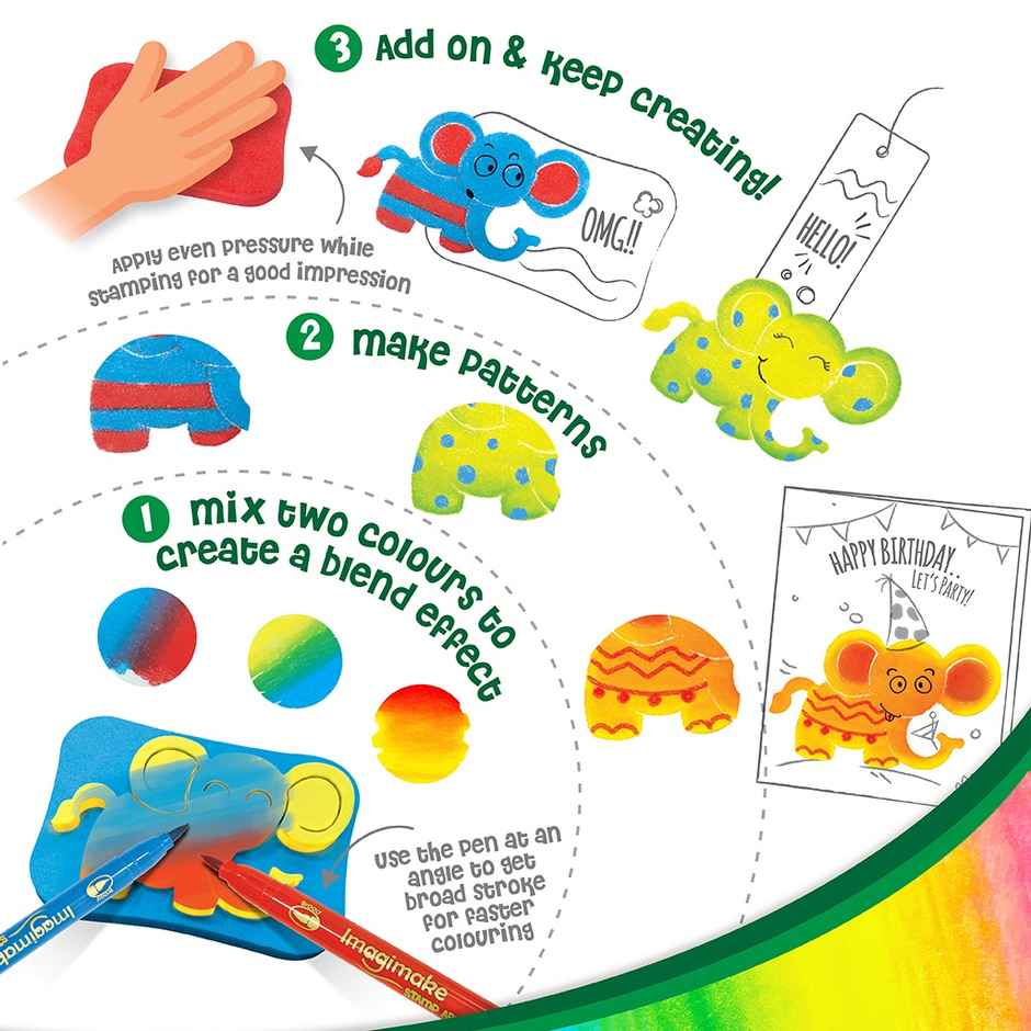 Imagimake DIY Jungle Stamp Art Kit | Creative Art Toy | Jungle Theme Craft Set for Kids