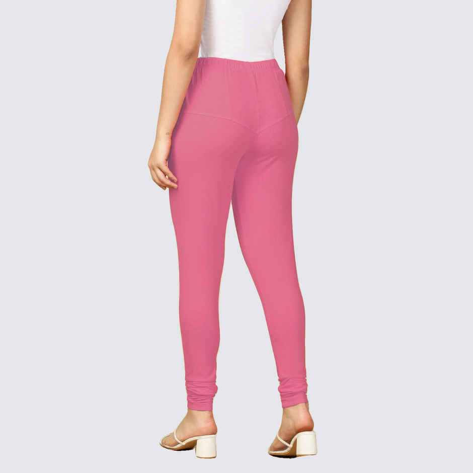 PYNK By Lux Cozi Women Ultra Soft 360 Stretch Premium Cotton Churidar Leggings|Light Pink|Free Size
