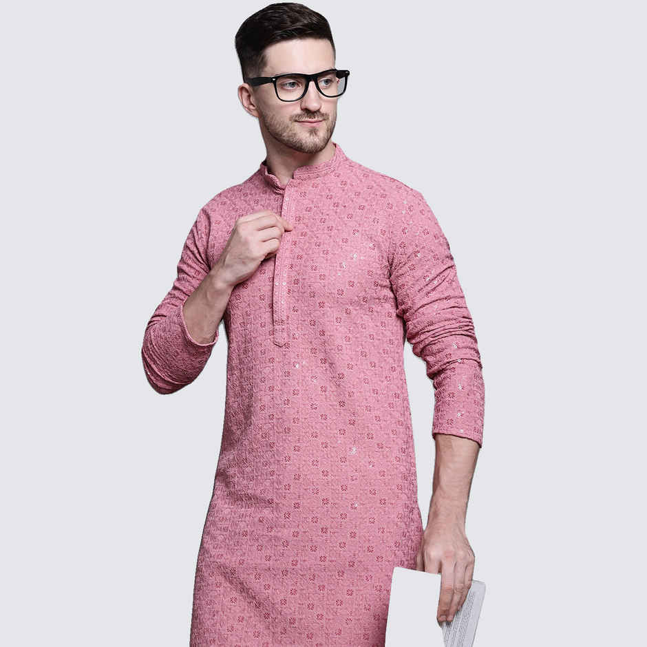 Jompers Men's Kurta | Ko 5006 | Coral - XL