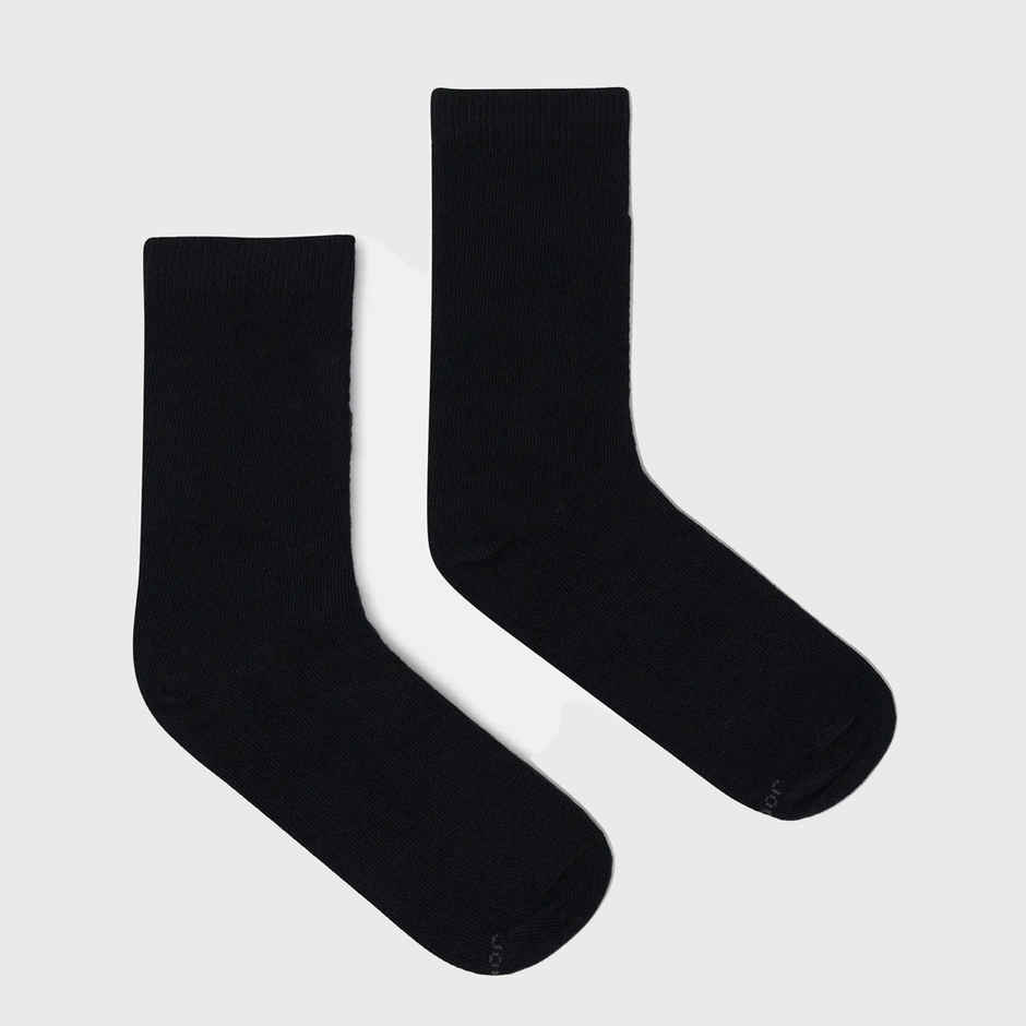 Jockey Unisex Solid Cotton, Nylon, and Elastane Socks | Black | 11 - 12 years
