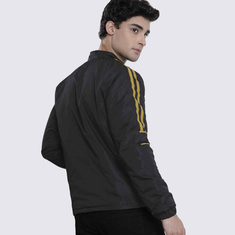 The Indian Garage Co Men's Slim Printed Jacket | Black - 2XL