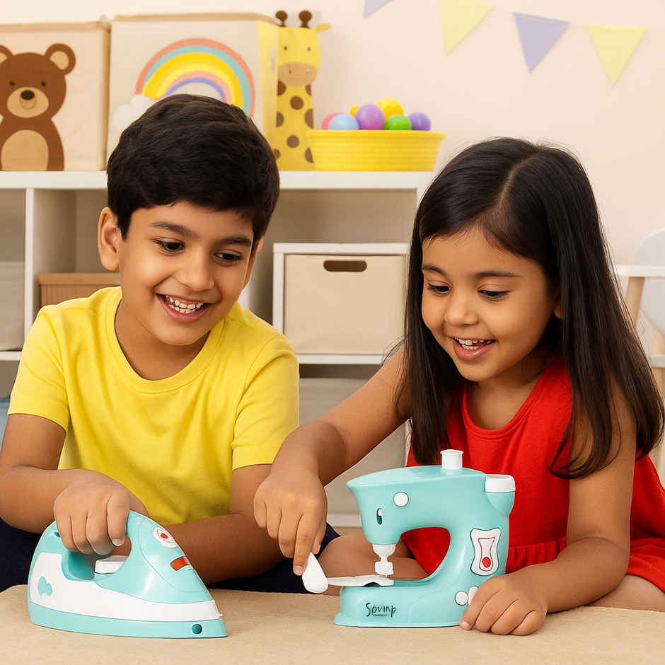 Anz Toy Green Iron & Sewing Machine