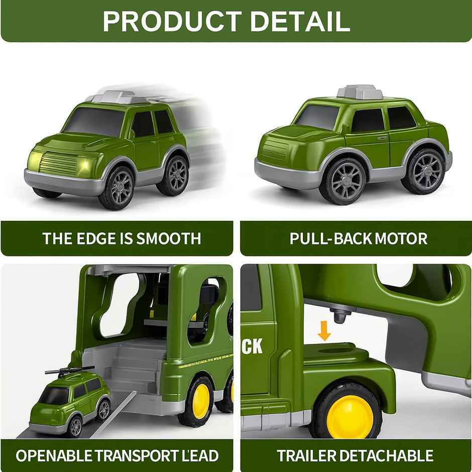 Storio 5 in 1 Army Truck Toy Set | Military Vehicle Toy for Kids