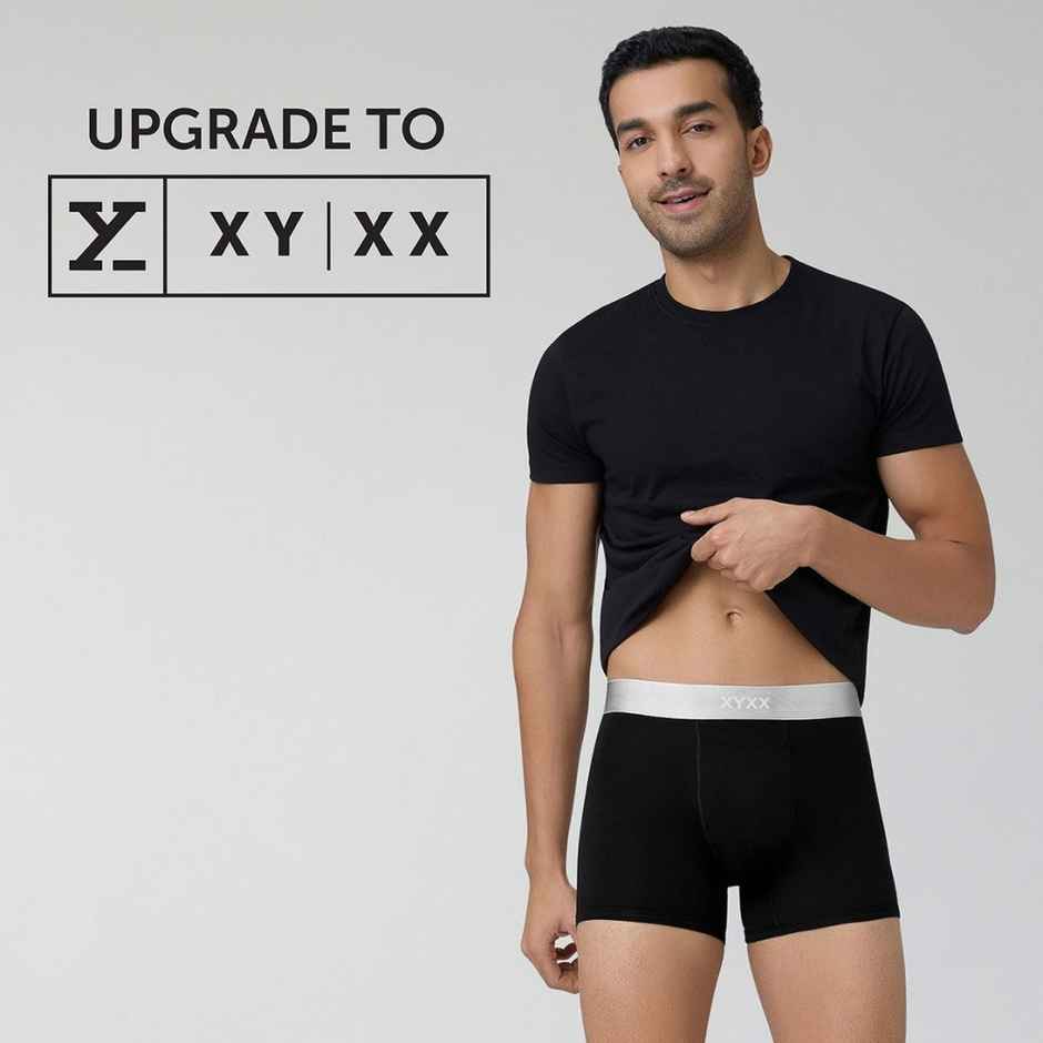 XYXX Men's Uno Modal Solid Trunks Pack of 1, Black| S