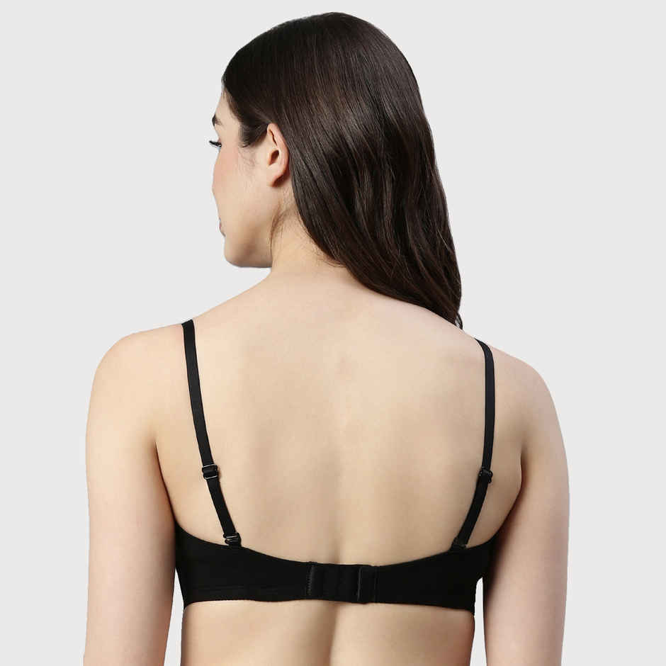 Enamor Women's A019 Perfect Shaping Cotton Strapless Bra | Non Padded | Wirefree | Black - 32C