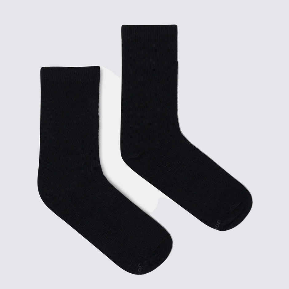 Jockey Unisex Solid Cotton, Nylon and Elastane Crew Length Socks | Black | 5 - 6 years