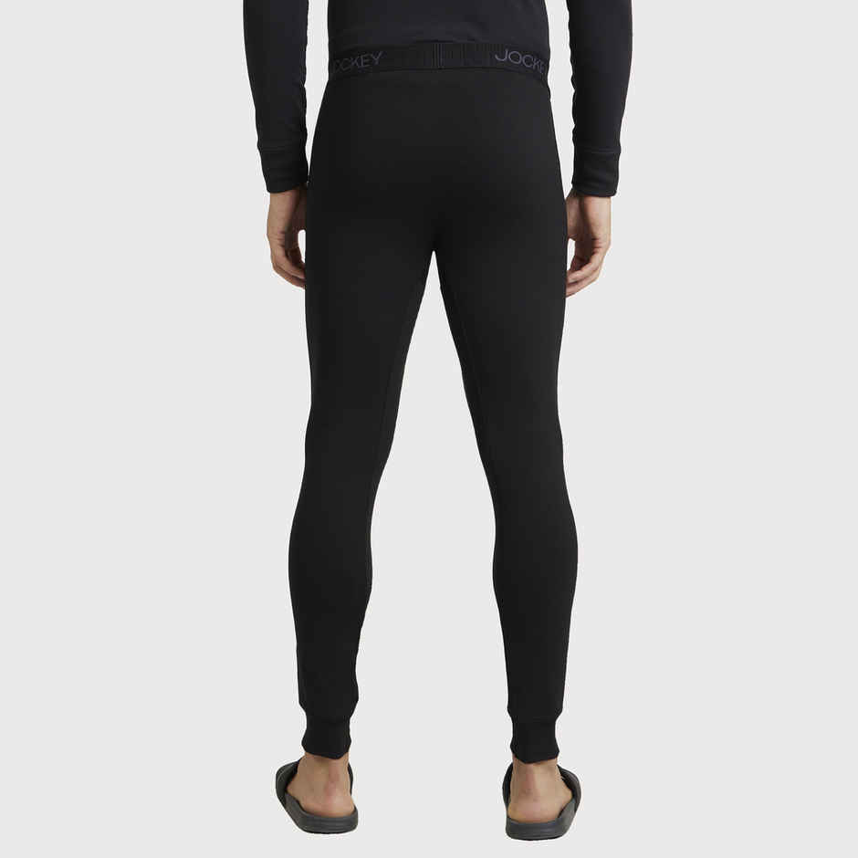 Jockey 2623 Men's Microfiber Elastane Stretch Fleece Thermal Long John | Black-M
