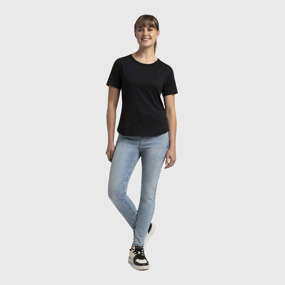 Jockey Women Cotton Rich Half Sleeve T-shirt | Black - XL
