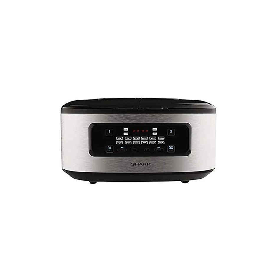 Sharp Electric Twin Cooker KN-TC50VI-SL | 5 L Non-Stick Pot | 2.5 L x 2 Each | Silver