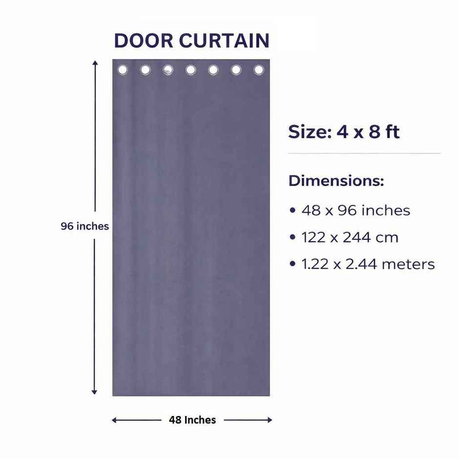 BAY6 Microfiber Cotton Door Curtains - Set of 2 - (8x4 ft) - Cream