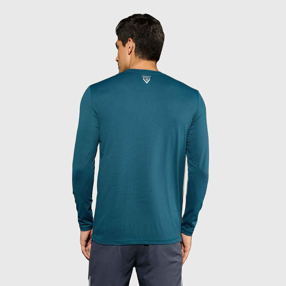 Technosport Men's Poly Solid Slim Fit Round Neck Full Sleeve Sports T-shirt | Gulf Coast - L