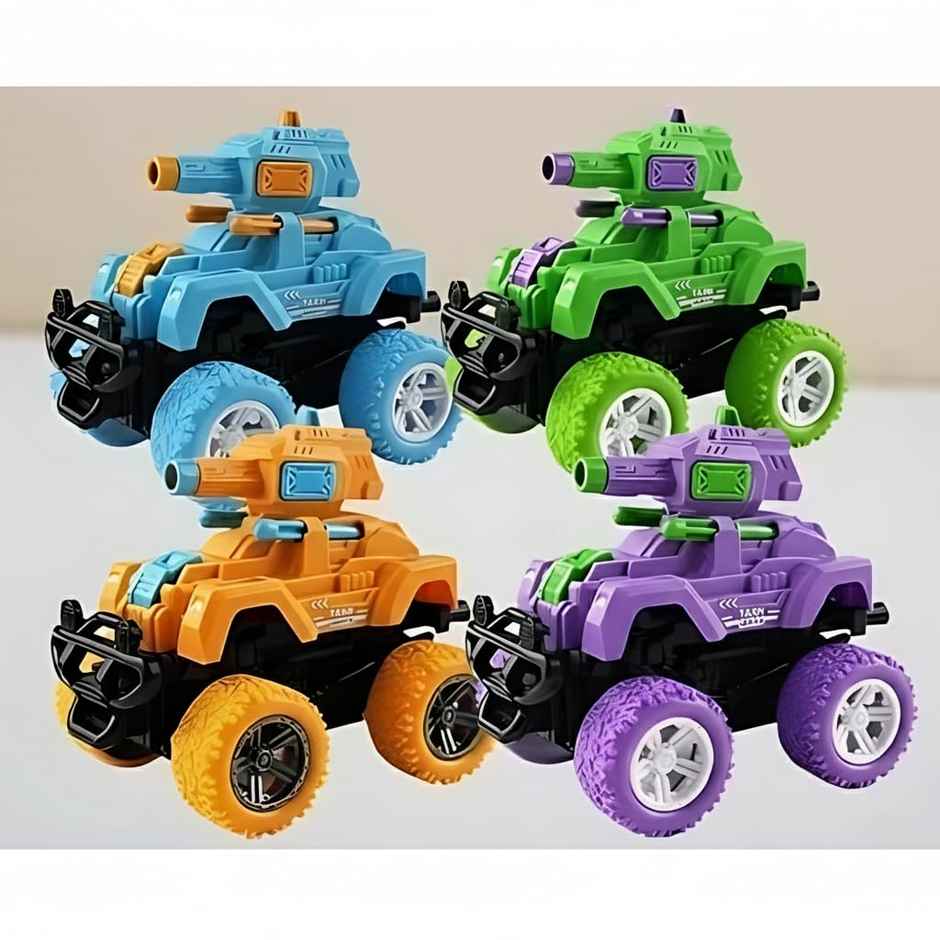Chigy Wooh Friction Powered Tank Launcher Truck for Kids | 4WD Push & Go Shooting Toy