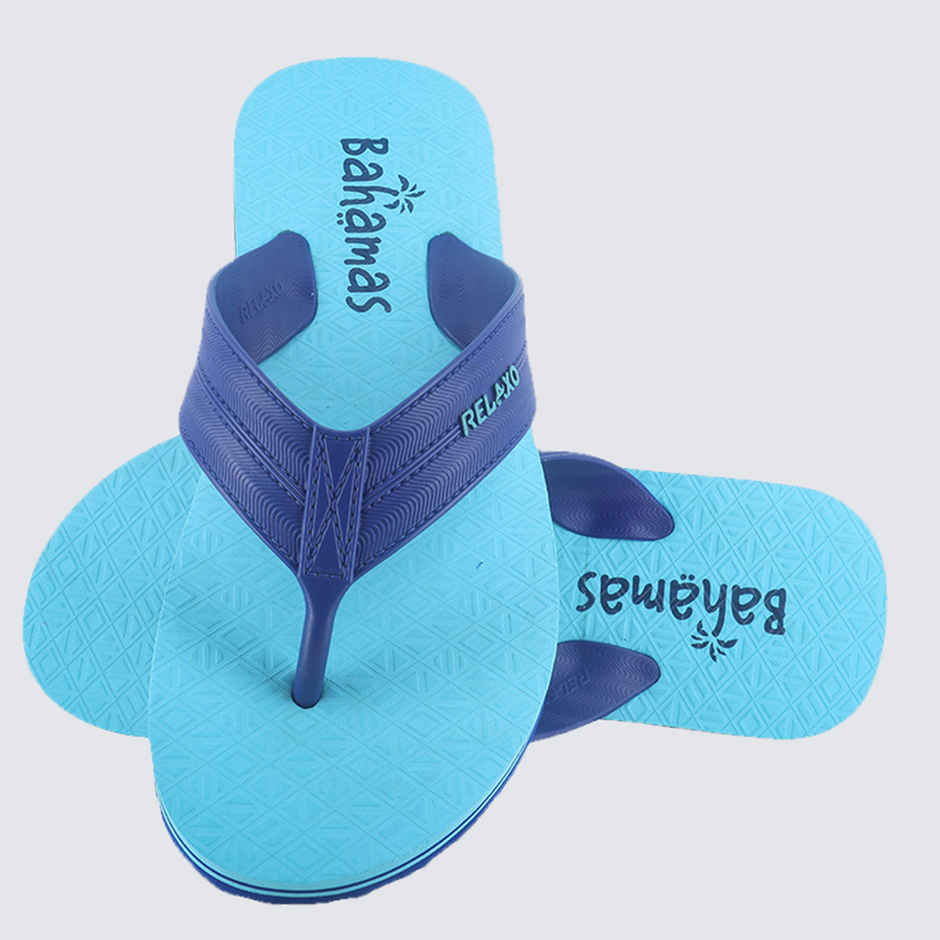 Bahamas Men's Slippers | BHG-216 | Navy & Skyblue - UK 8