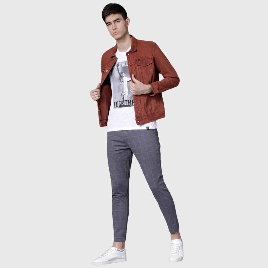 HIGHLANDER Men's Slim Fit Trousers | Grey - 36