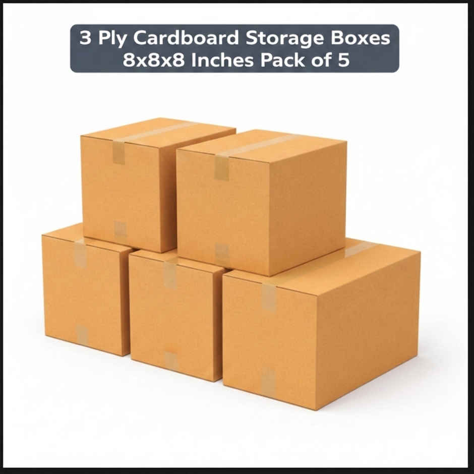DALUCI 3 Ply Cardboard Storage Boxes | 8x8x8 Inches